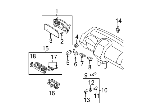 2009 Ford Edge Switches Cluster Assembly Diagram for 9T4Z-10849-AA