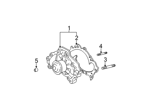 2002 Toyota Camry Water Pump Water Pump Assembly Stud Diagram for 90126-10011