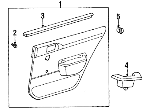 1997 Toyota Tercel Door & Components Armrest Diagram for 74250-16060-B1