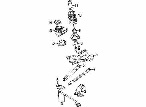 2002 Mercury Cougar Rear Suspension Components, Lower Control Arm, Stabilizer Bar Spring Seat Diagram for F5RZ-5793-A