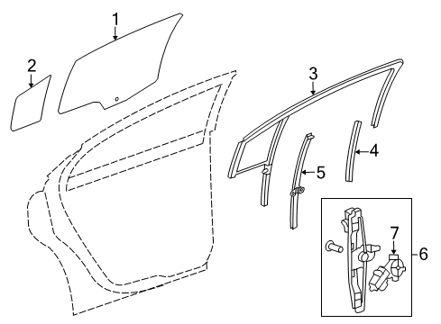 2019 Chevrolet Cruze Rear Door - Glass & Hardware Run Weatherstrip Diagram for 42686959