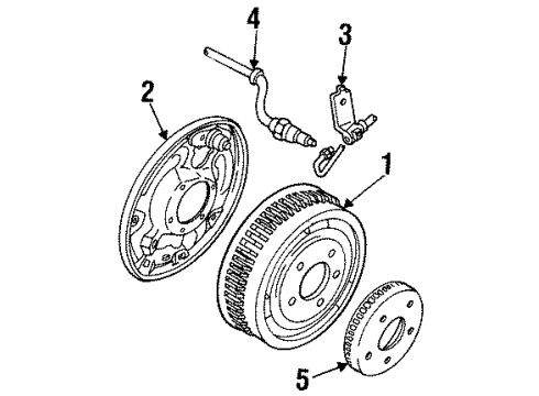 1990 Lincoln Town Car Rear Brakes Backing Plate Diagram for FOVY2212A