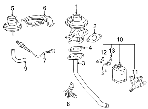 2000 Toyota Camry Emission Components Oxygen Sensor Diagram for 89465-33340