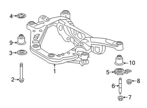 2022 Toyota Venza Suspension Mounting - Rear Support Brace Diagram for 52297-0R040