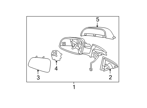 2010 Chevrolet Malibu Outside Mirrors Mirror Assembly Diagram for 20893711