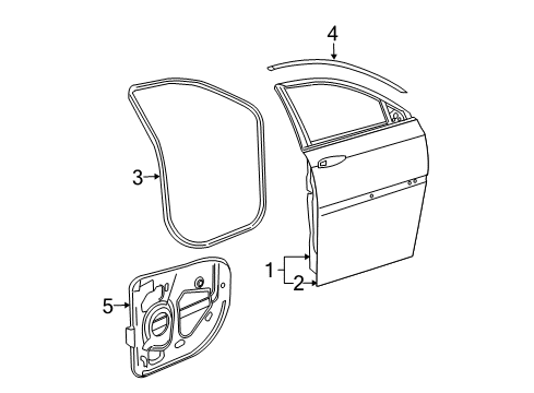 2004 Chrysler Pacifica Front Door WEATHERSTRIP-Front Door Mounted Diagram for 4894299AC