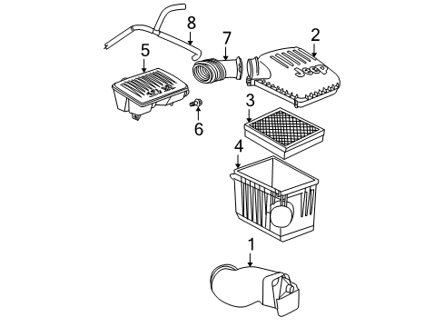 2002 Jeep Grand Cherokee Air Inlet Filter-Air Diagram for 5015610AC