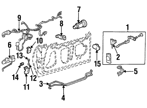 1995 Buick Riviera Front Door HANDLE, Door Lock Inside Handle Diagram for 25620481