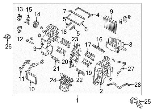 2021 Kia Sportage HVAC Case EVAPORATOR Assembly Diagram for 97139D9000