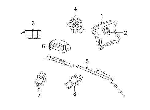 2009 Chrysler Aspen Air Bag Components OCCUPANT Restraint Module Diagram for 56043319AI