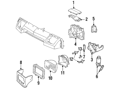 1991 Dodge Daytona Headlamps Bulb-Sealed Beam Diagram for L00H6545