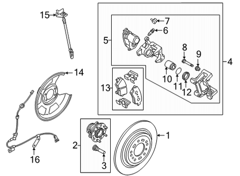 2022 Hyundai Tucson Rear Brakes COVER-DUST RR, RH Diagram for 58245-CW100