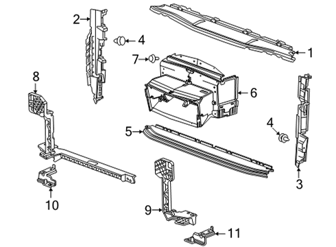 2022 Cadillac Escalade Splash Shields Upper Baffle Diagram for 84252884