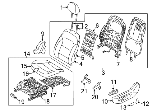 2017 Hyundai Elantra Heated Seats Cushion Assembly-Front Seat, LH Diagram for 88100-F3000-XFN