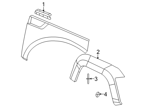 2010 Jeep Liberty Exterior Trim - Fender RETAINER-APPLIQUE Diagram for 55156429AA