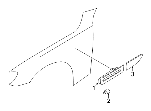 2014 BMW 740Li Side Repeater Lamps Trim, Trim Element, Left Diagram for 51137298873