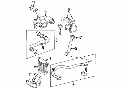 1996 Toyota Previa Intercooler Air Inlet Duct Gasket Diagram for 17855-76010
