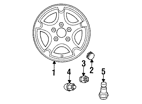 1998 Plymouth Neon Wheels & Trim Wheel-Center Cap Hub Cover Diagram for PH83GW7