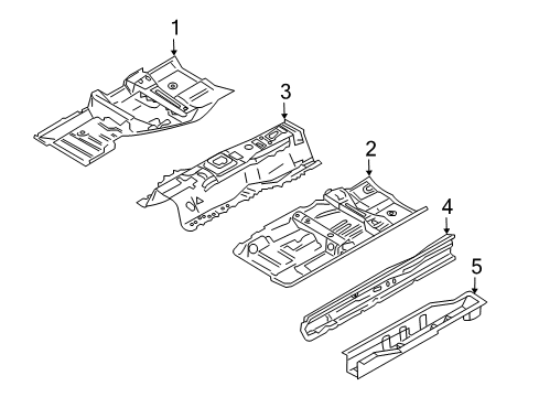 2015 Infiniti Q60 Pillars, Rocker & Floor - Floor & Rails Floor-Front, RH Diagram for 74320-JK030