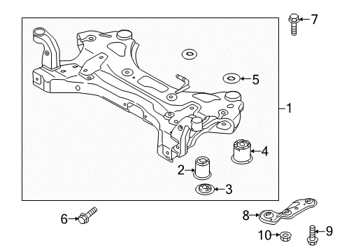 2017 Kia Sedona Suspension Mounting - Front STOPPER-CROSSMEMBER Diagram for 62472A9000