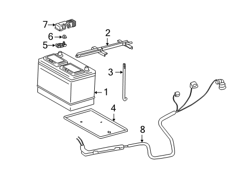 2003 Toyota Tundra Battery Positive Cable Diagram for 82122-34100