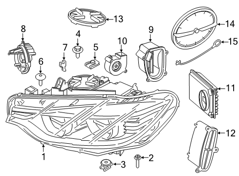 2015 BMW 435i Gran Coupe Headlamps Led Headlight Driver Module Diagram for 63117440881