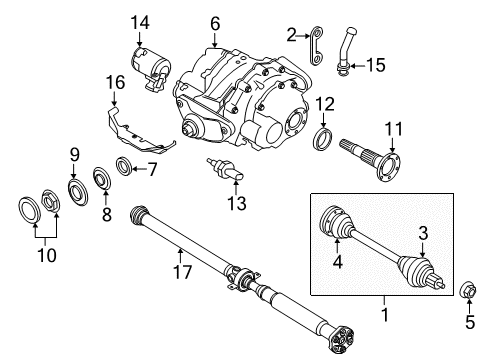 2018 BMW X6 Axle & Differential - Rear Temperature Sensor Diagram for 33107582347