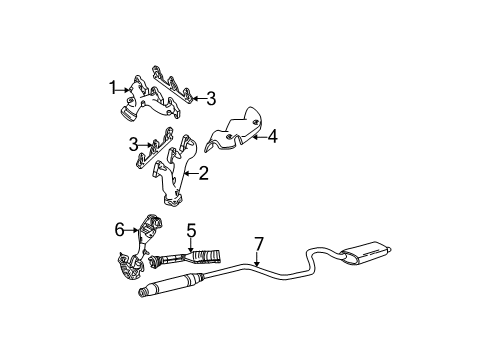 2002 Ford Taurus Exhaust Components Muffler & Pipe Diagram for YF4Z-5230-AA