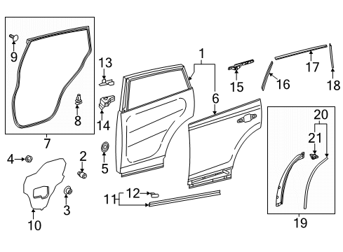 2019 Toyota RAV4 Rear Door Outer Seal Diagram for 67846-0R010