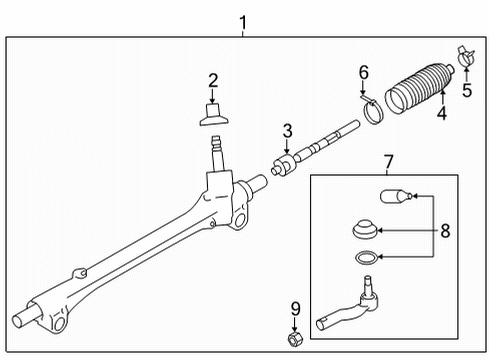 2022 Toyota GR86 Steering Gear & Linkage Outer Tie Rod Repair Kit Diagram for SU003-04597