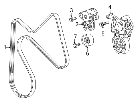 2018 Chevrolet Colorado Belts & Pulleys Idler Pulley Diagram for 24581489