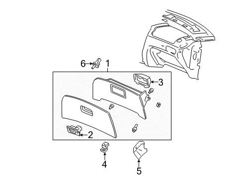 2004 Mercury Sable Glove Box Glove Box Lamp Diagram for F6DZ14412AB