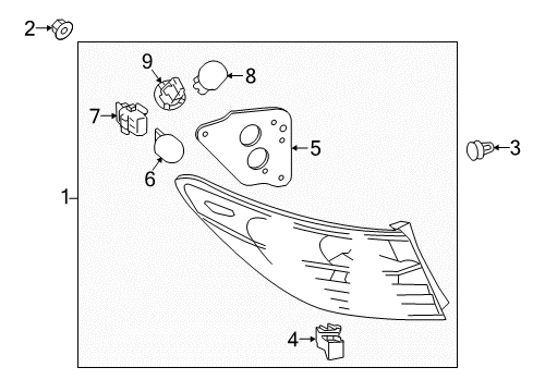 2017 Toyota Camry Bulbs Tail Lamp Assembly Diagram for 81560-06640