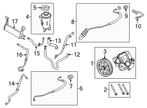 2014 Ford F-350 Super Duty P/S Pump & Hoses, Steering Gear & Linkage Pressure Tube Diagram for BC3Z-3A717-J