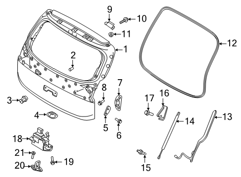 2021 Kia Telluride Lift Gate W/STRIP Assembly-T/GATE Diagram for 81860S9100