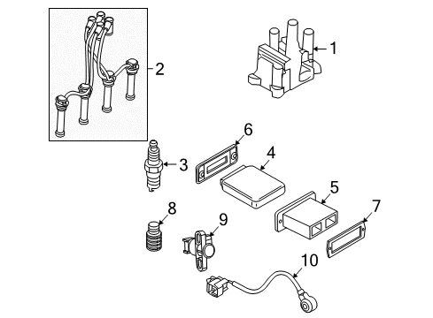 2001 Ford Ranger Ignition System Cable Set Diagram for 1U2Z-12259-EA