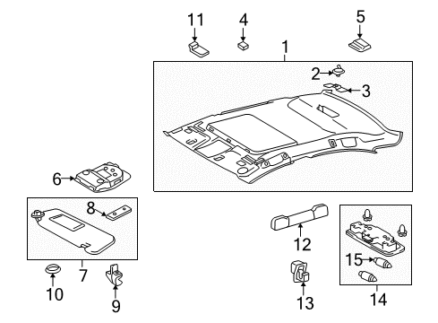 2008 Lexus IS250 Interior Trim - Roof Pad, Roof HEADLINING Diagram for 63351-53020