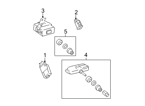 2007 Toyota Camry Tire Pressure Monitoring Control Module Diagram for 89769-06010