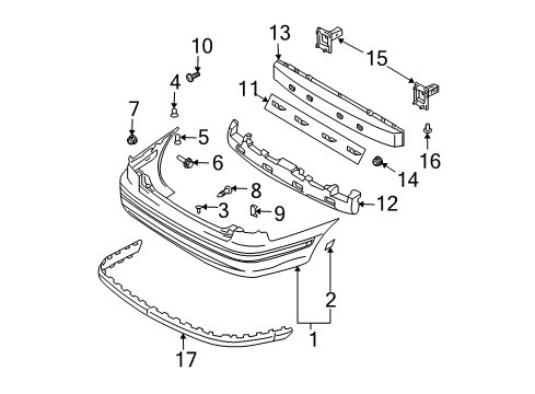 2005 Hyundai Elantra Rear Bumper Screw-Tapping Diagram for 12442-05203