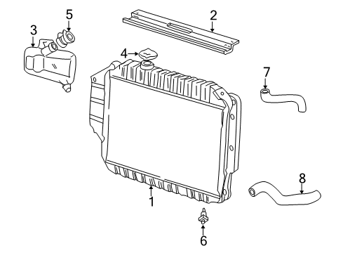 1999 Ford E-150 Econoline Radiator & Components Upper Hose Diagram for XC2Z-8260-BB