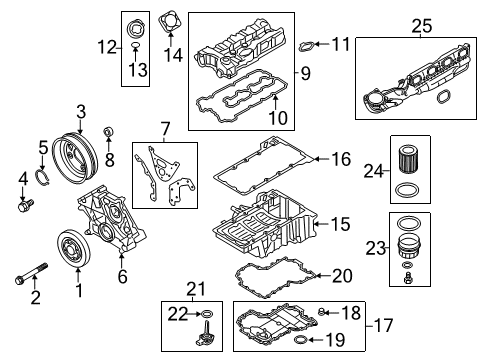 2014 BMW 550i GT Filters Profile-Gasket Diagram for 11127588416