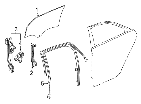 2017 Cadillac CT6 Rear Door Run Channel Diagram for 84150964