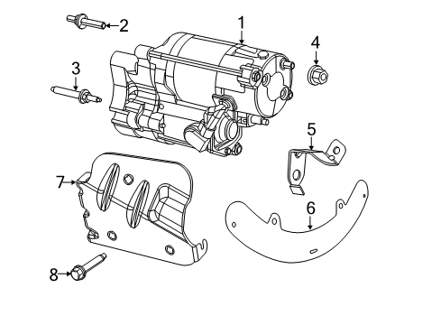 2013 Dodge Challenger Starter Stud-Double Ended Diagram for 6507967AA