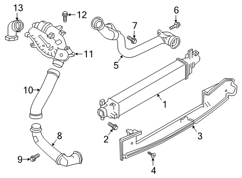 2019 Infiniti QX50 Intercooler Charge Air Cooler Cover Diagram for 14462-5NA0A