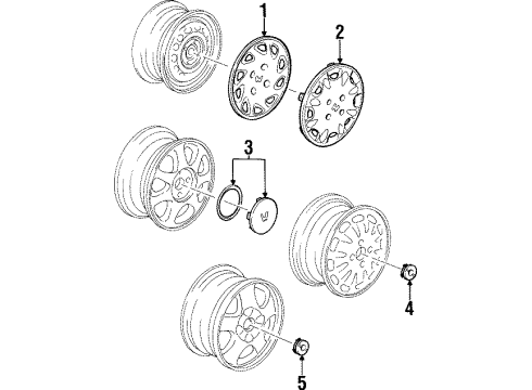 1994 Honda Accord Wheel Covers & Trim Trim, Wheel (14") Diagram for 44733-SV1-000