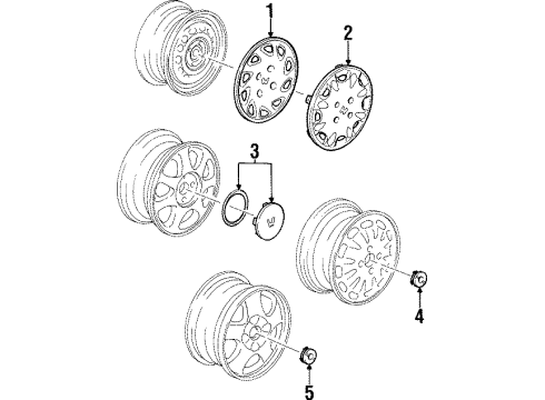 1997 Honda Accord Wheel Covers & Trim Cap Assembly, Aluminum Wheel Center Diagram for 44732-SV2-A01