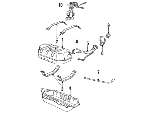 1985 GMC S15 Jimmy Fuel System Components Tank Asm-Fuel Diagram for 14041679