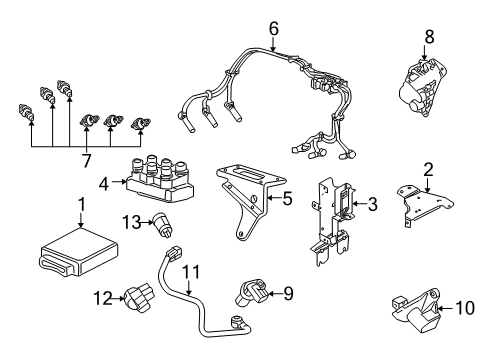 2007 Ford Mustang Ignition System Coil Diagram for 4L7Z-12029-AB