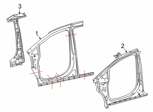 2017 Chrysler Pacifica Aperture Panel Panel-B Pillar Inner Diagram for 68227918AC