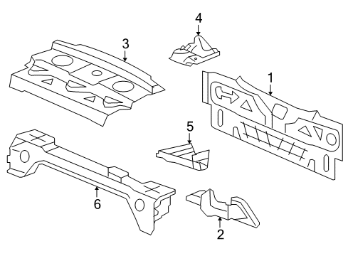 2007 Saturn Aura Rear Body Reinforcement, Rear Seat Back Body Panel Diagram for 15255224